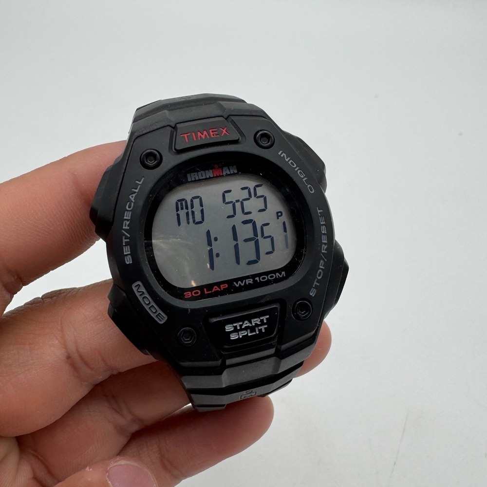 Timex Ironman 30-Lap Digital Watch Black Indiglo WR 100M T5K822 Mens